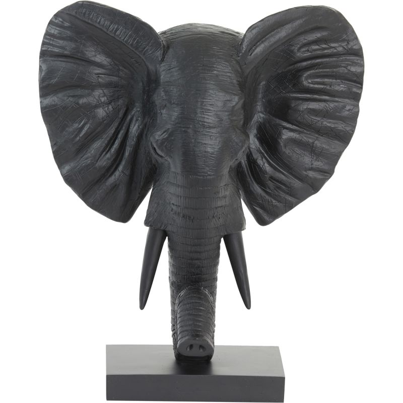 Ornament op voet Elephant mat zwart