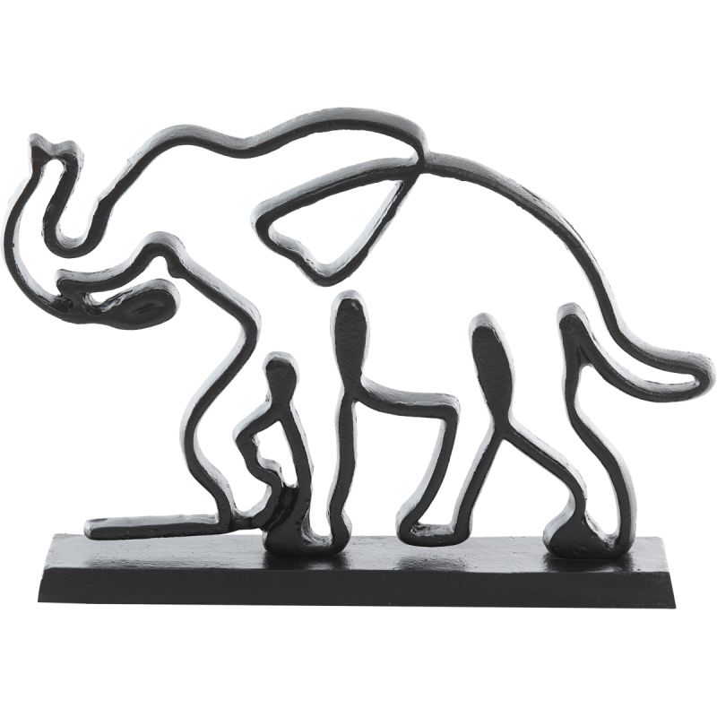 Ornament Elephant 32cm zwart