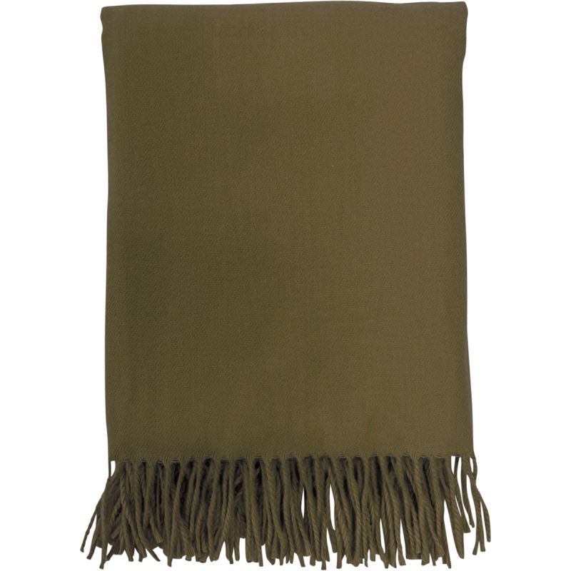 JOSE - Plaid 140x180 cm - lichtgewicht - natuurlijke look - Military Olive - groen