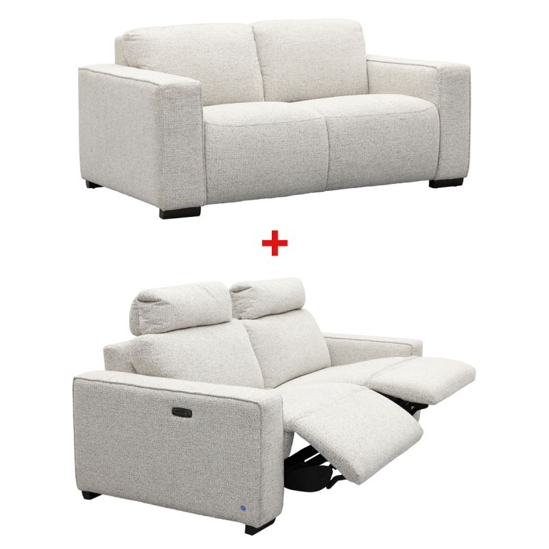 Bank Rik 2,5-zits met 2 relax inclusief hoofdsteunen en USB + 2 zits