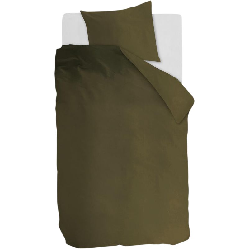 Dekbedovertrek Cotton Uni Olive Green 140x200/220 afbeelding