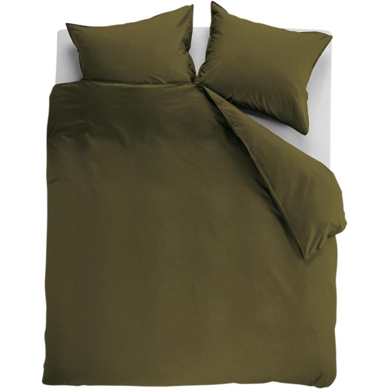 Dekbedovertrek Cotton Uni Olive Green 240x200/220 afbeelding