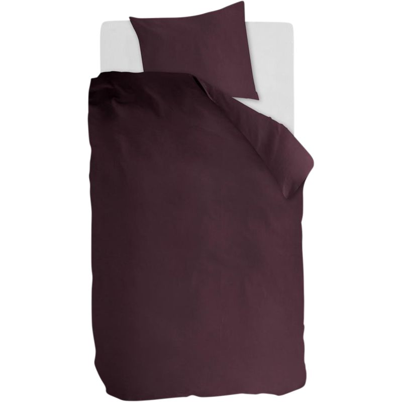 Dekbedovertrek Cotton Uni Dark Red 140x200/220 afbeelding