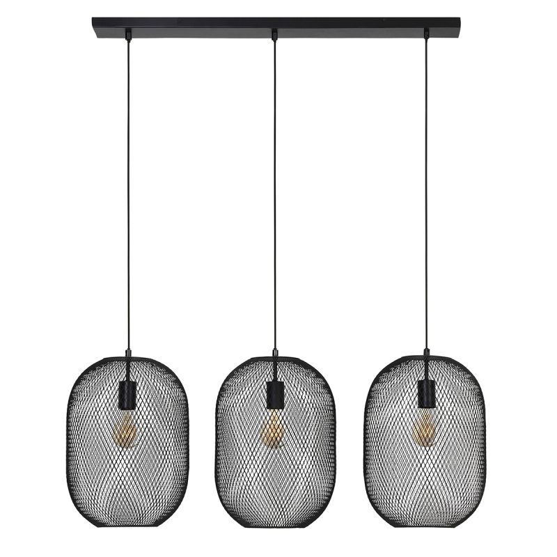 Hanglamp Rune 3-lichts zwart